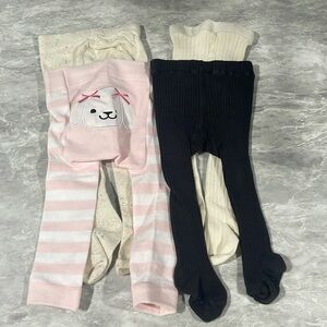 4 pair baby tights 6-12 month